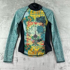 Girls 4 Sport Rash Guard/Swim Shirt Women's M Multicolored Peacock.